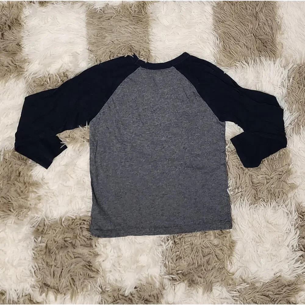 Baby Gap Rocket Ship Blast Off Space Themed Long Sleeve Kids Cotton Raglan Tee